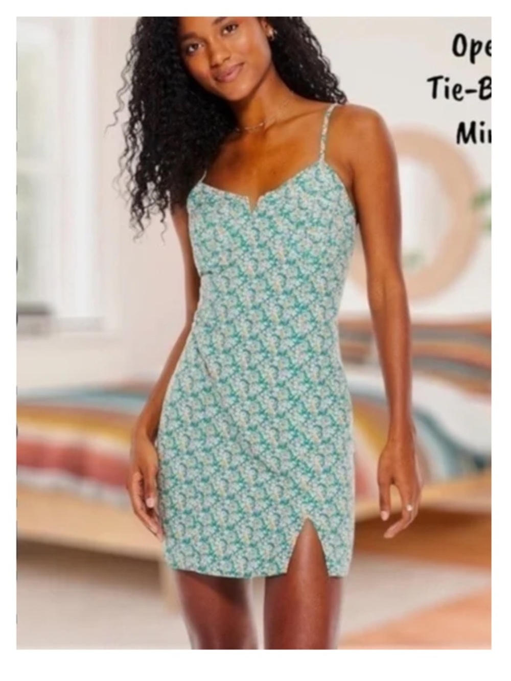 Aeropostale Teal Floral Mini Dress with Pink and White Flowers